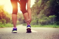 Runner with a sore ankle